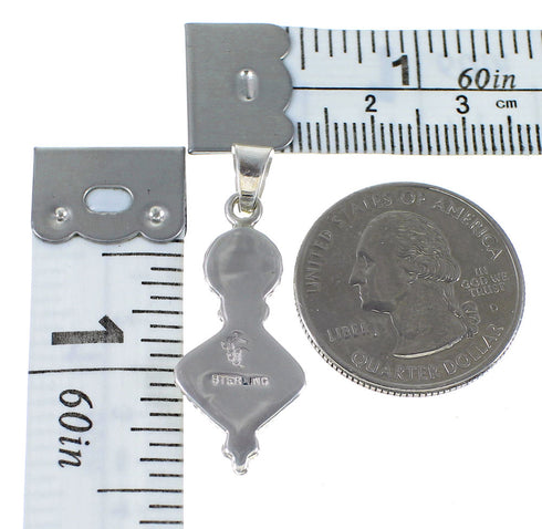 Authentic Sterling Silver Southwest Turquoise Inlay Pendant QX77380